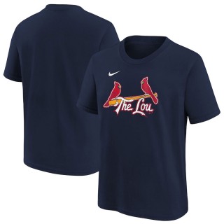 Youth St. Louis Cardinals Navy 2024 City Connect Wordmark T-Shirt