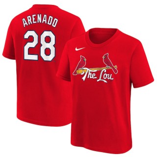Youth St. Louis Cardinals Nolan Arenado Red 2024 City Connect Name & Number T-Shirt