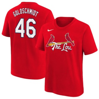 Youth St. Louis Cardinals Paul Goldschmidt Red 2024 City Connect Name & Number T-Shirt