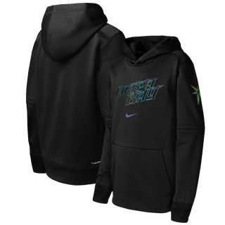 Youth Tampa Bay Rays Black City Connect Practice Graphic Performance Pullover Hoodie
