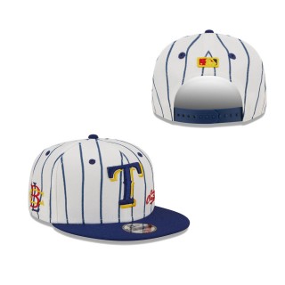 Youth Texas Rangers White Navy MLB x Big League Chew Original 9FIFTY Snapback Adjustable Hat