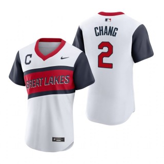 Indians Yu Chang Nike White 2021 Little League Classic Jersey
