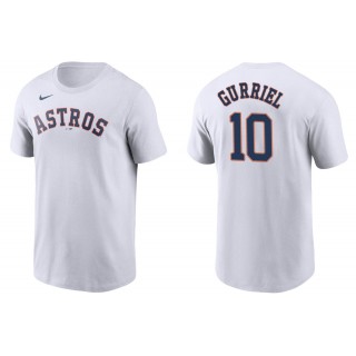 Men's Houston Astros Yulieski Gurriel White Name & Number T-Shirt